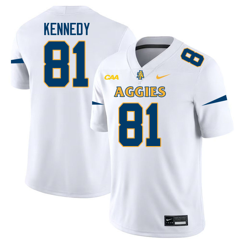 North Carolina A&T Aggies #81 Elijah Kennedy College Football Jerseys,Uniforms-White